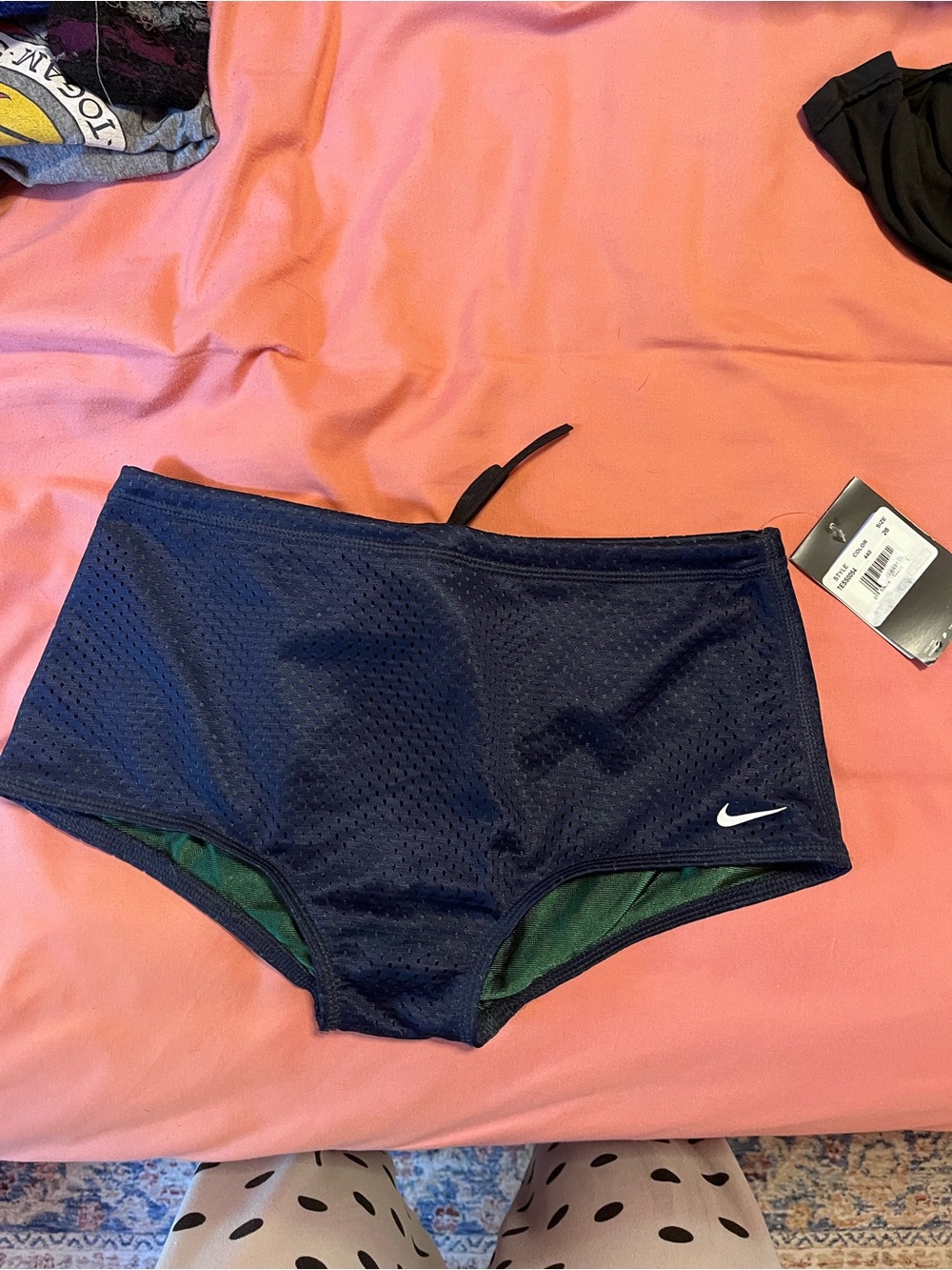 Nike Youth Swim Drag Shorts Navy Mesh Training Suit Size 26 NWT